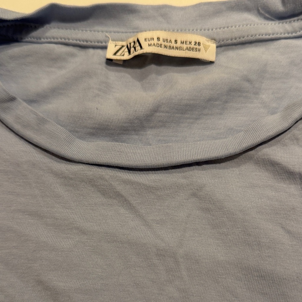 Light Blue Ruffled Sleeve Top - Picture 2 of 6